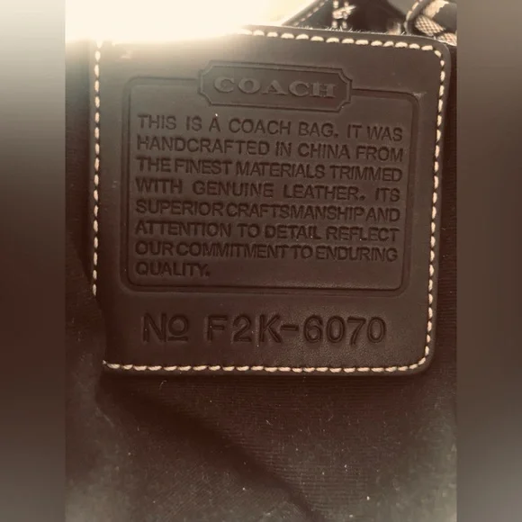 Vintage 00s Coach 6070 Signature Hobo Shoulder Bag black & Gray CC Pattern - Picture 5 of 9